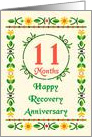 11 Month, Happy Recovery Anniversary, Art Nouveau style card