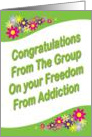 Congratulations from the Group on your Freedom From Addiction card