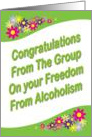 Congratulations From The Group, on your Freedom From Alcoholism card