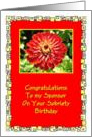 Congratulations, Sobriety Birthday, To my Sponsor, Red Flower, card