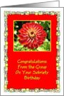 Congratulations, Sobriety Birthday, From the Group, Red Flower, card