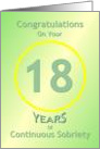 18 Years of Continuous Sobriety, Congratulations card