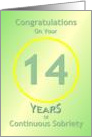 14 Years of Continuous Sobriety, Congratulations card