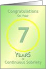 7 Years of Continuous Sobriety, Congratulations card