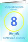 8 Months of Continuous Sobriety, Congratulations card