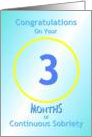 3 Months of Continuous Sobriety, Congratulations card