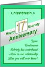Happy SEVENTEEN YEAR, Sobriety Anniversary, card