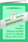 Happy SEVENTH YEAR, Sobriety Anniversary, card