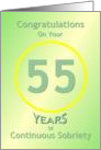 Congratulations, 55 Years, Happy Recovery Anniversary , card