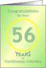 Congratulations, 56 Years, Happy Recovery Anniversary , card