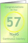 Congratulations, 57 Years, Happy Recovery Anniversary , card