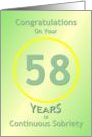 Congratulations, 58 Years, Happy Recovery Anniversary , card