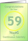 Congratulations, 59 Years, Happy Recovery Anniversary , card