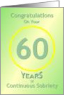 Congratulations, 60 Years, Happy Recovery Anniversary , card