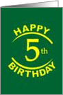 5 Year Happy Birthday card