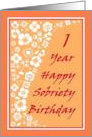 1 Year Happy Sobriety Birthday card