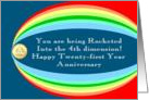 Rocketed into Twenty-first Year Anniversary card