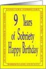 9 Years Happy Birthday Bright yellow card
