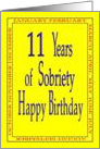 11 Years Happy Birthday Bright yellow card