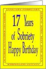 17 Years Happy Birthday Bright yellow card