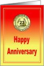 23 Year, Medallion Happy Anniversary card