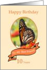 10 Years Addiction Recovery For Friend, Beautiful Butterfly card