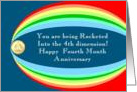 Rocketed into Fourth Month Anniversary card