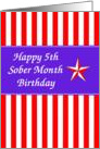 5 Months Happy Sober Birthday card