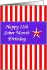 11 Months Happy Sober Birthday card