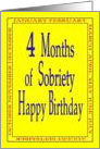 4 Months Happy Birthday Bright yellow card