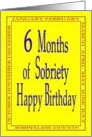 6 Months Happy Birthday Bright yellow card