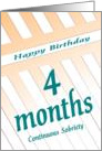 4 Months Happy Birthday Continuous Sobriety card