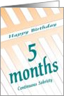 5 Months Happy Birthday Continuous Sobriety card