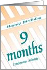 9 Months Happy Birthday Continuous Sobriety card