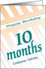 10 Months Happy Birthday Continuous Sobriety card