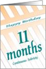 11 Months Happy Birthday Continuous Sobriety card