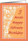 3 Month Happy Sobriety Birthday card
