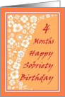 4 Month Happy Sobriety Birthday card