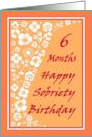 6 Month Happy Sobriety Birthday card