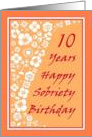 10 Years Happy Sobriety Birthday card