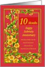 10 Months Happy Sobriety Anniversary card