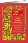 22 Years Happy Sobriety Anniversary card