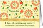 Happy Recovery Anniversary, Gods Agent, Employee and Child. card