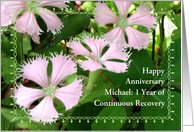 Happy Recovery Anniversary Fringed Campion endangered flower card
