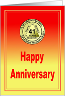 41 Year, Medallion Happy Anniversary card