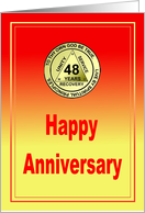48 Year, Medallion Happy Anniversary card