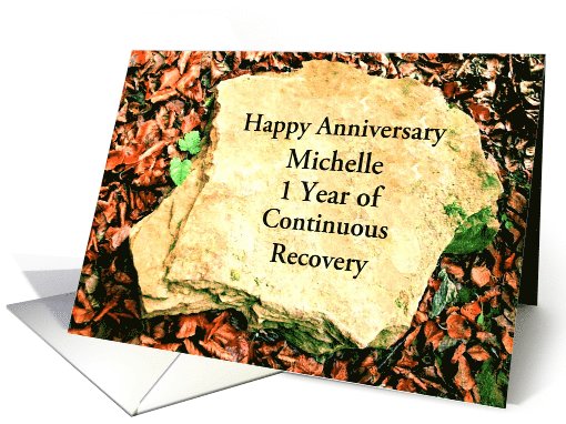 Happy Recovery Anniversary, Bare Rock, Custom Text card (1006137)