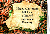 Happy Recovery Anniversary, Bare Rock, Custom Text card