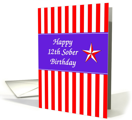 12 Year Happy Sober Birthday card (1008833)