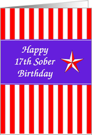 17 Year Happy Sober Birthday card